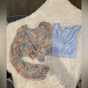 Bundle of 2 forever 21 plus size tops perfect for summer. Paisley and lace